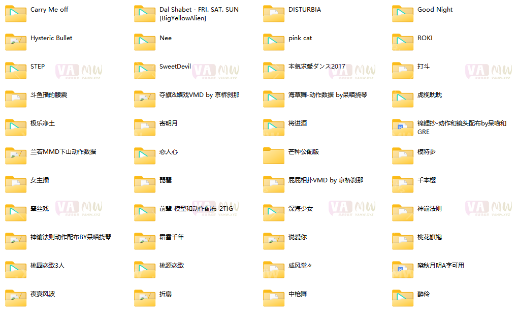 [VAM舞蹈] VMD资源 172个精品舞蹈资源 6.58G
